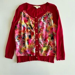 Anthropologie HWR Watercolor Floral Cardigan, size M